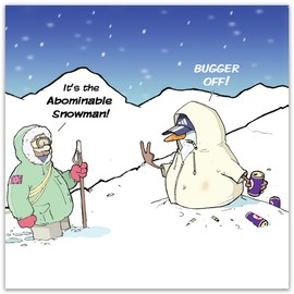 Twizler Merry Christmas Card with Abominable Snowman - Happy Christmas Card - Xmas Card - Funny Christmas Card - Womens Christmas Card for Her Female - Mens Christmas Card for Him Male