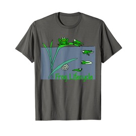 Frog Tadpole Lifecycle Frogs For Kids Cute Green Frog T-Shirt