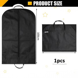 FRIUSATE 1 Pack Suit Bag Black Suit Dust Bag Suit Cover With Handles And Gusset Suit Carriers For Men Full Zipper Garment Bag For Suits And Coats(60 * 100cm)