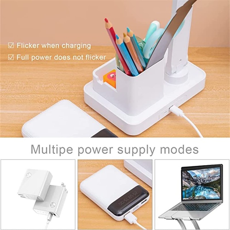 KISUFU Double Head LED Desk Lamp with Clock and Temperature