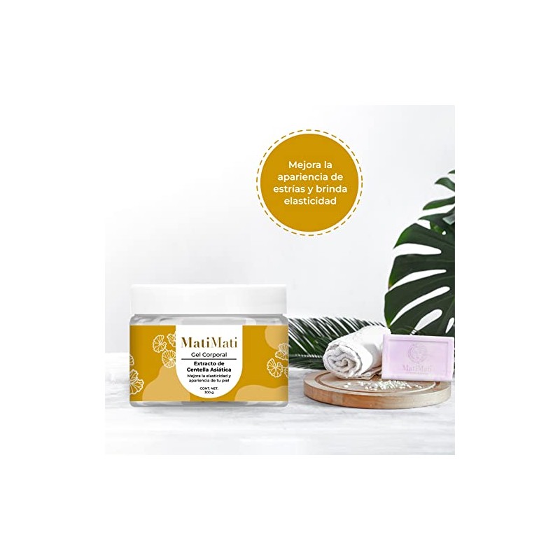 Gel Corporal Extracto Centella Asiática MatiMati-Regenerante, Anti-estrías, Hidratante 300 g