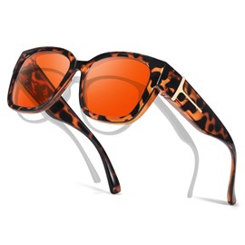 Trysee Fit Over Blue Light Blocking Glasses for Women Men, Oversized Anti-Blue Blocking Glasses With Amber Orange Lens TS7511