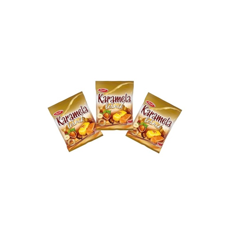 Caramel Candies With Hazelnut 100 gr, (Pionir Lesnik Karamela) Pack