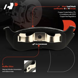 A-Premium Rear Ceramic Disc Brake Pads Set Compatible with Jeep Models - TJ Series Wrangler 2003, TJ 2003, 4 Pcs