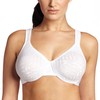Olga womens Sheer Leaves Underwire Minimizer bras, White, 38D US