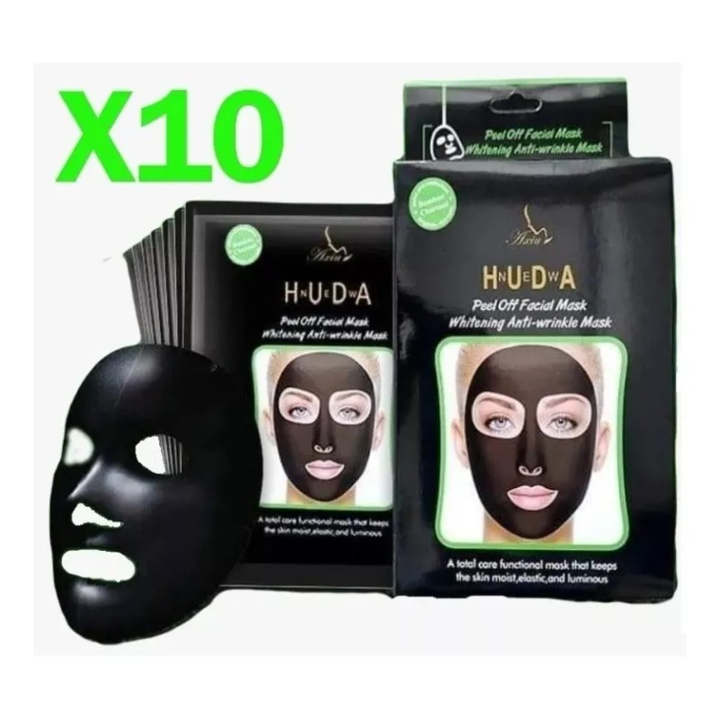 Huda New Mascarillas Facial Carbón Activado Huda New 10 Piezas