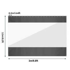 HIYOUGO Outdoor Clear Panel Curtain, Clear Tarp Panel, Vinyl Patio Enclosure, Heavy Duty Waterproof Transparent with Grommets for Patio, Pergola, Porch, Gazebos (Black, 1.2 × 1.8m)