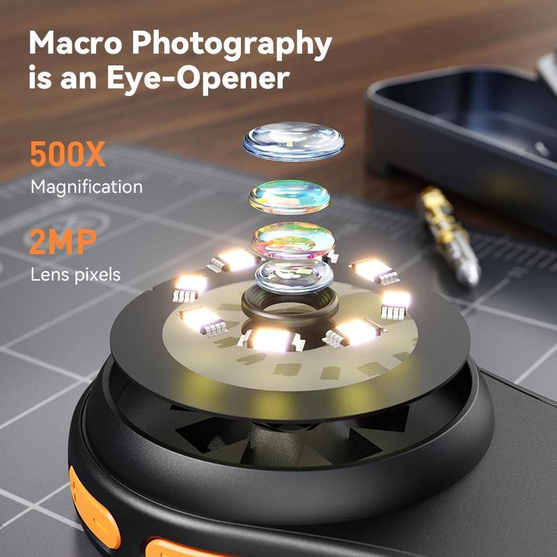 INSKAM 2.0 Inch Portable Handheld Magnifying Glass with 500x Magnification,