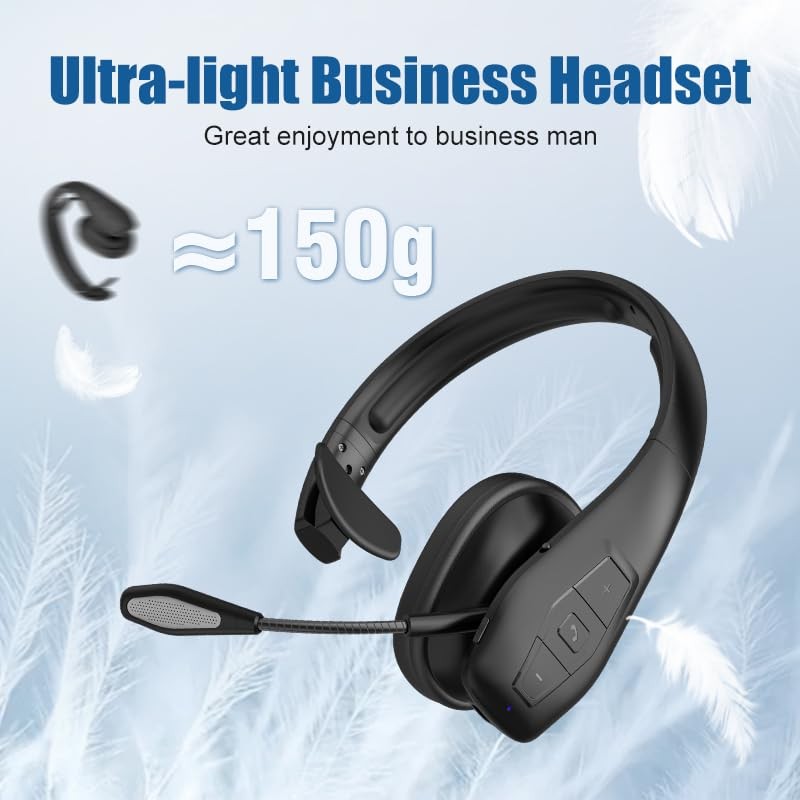 Xuuly Auriculares Bluetooth Inalámbricos con Micrófono, Micrófono de Doble Cancelación