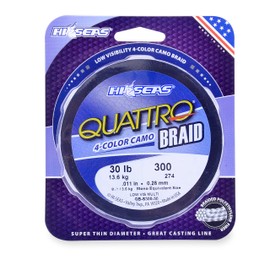 Hi-Seas-SEAS Quattro Hilo de Pesca Trenzado (150 yardas/29,5 kg, Camuflaje)