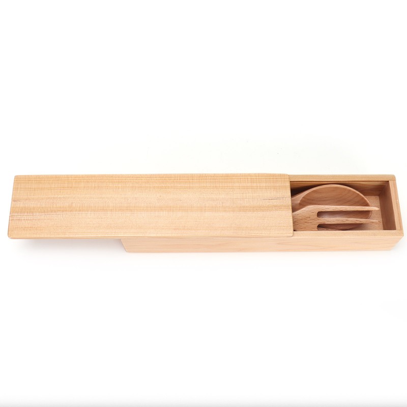 4Pcs/Set Chopsticks and Spoon Set Portable Wooden Tableware with Box