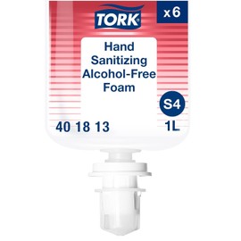 Tork Hand Sanitizing Alcohol-Free Foam S4, Alcohol-Free Alternative, 6 x 1L, 401813 (Formerly 401213)