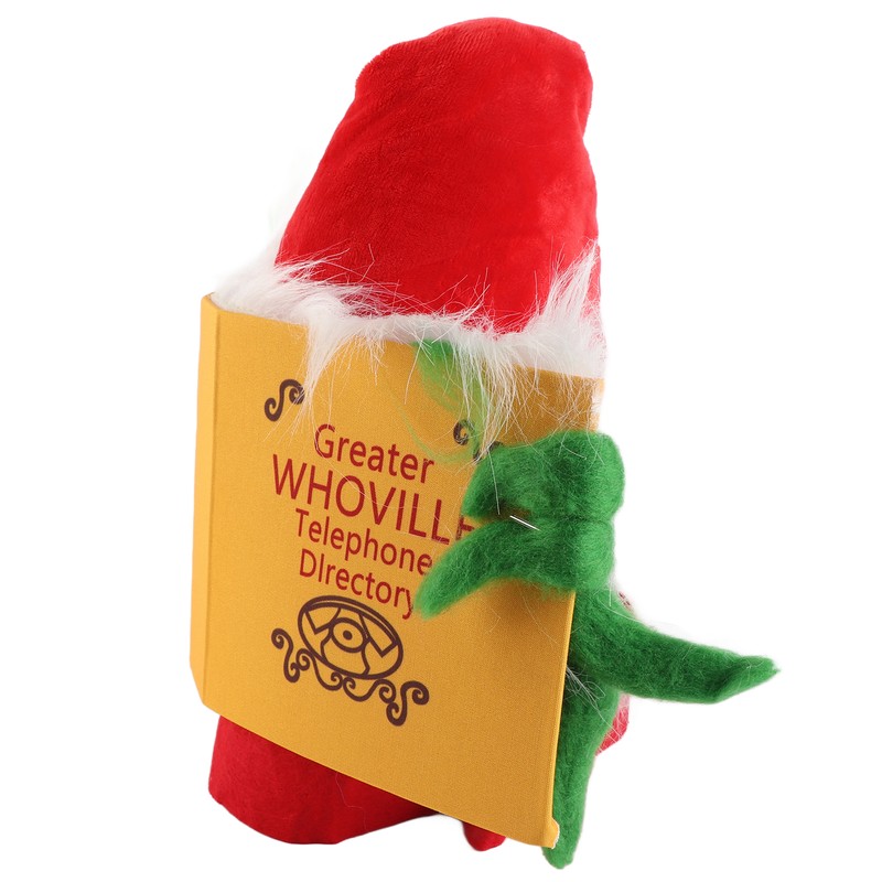 Xmas Tree Topper Funny Green Monster Hiding Behind Book Treetop