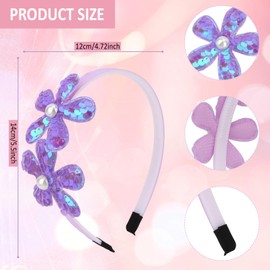 AMCAMI 8 PCS flower headbands girls, girls hair accessorie, soft headbands kids, suitable for various activities like party, dress and weddings, birthday