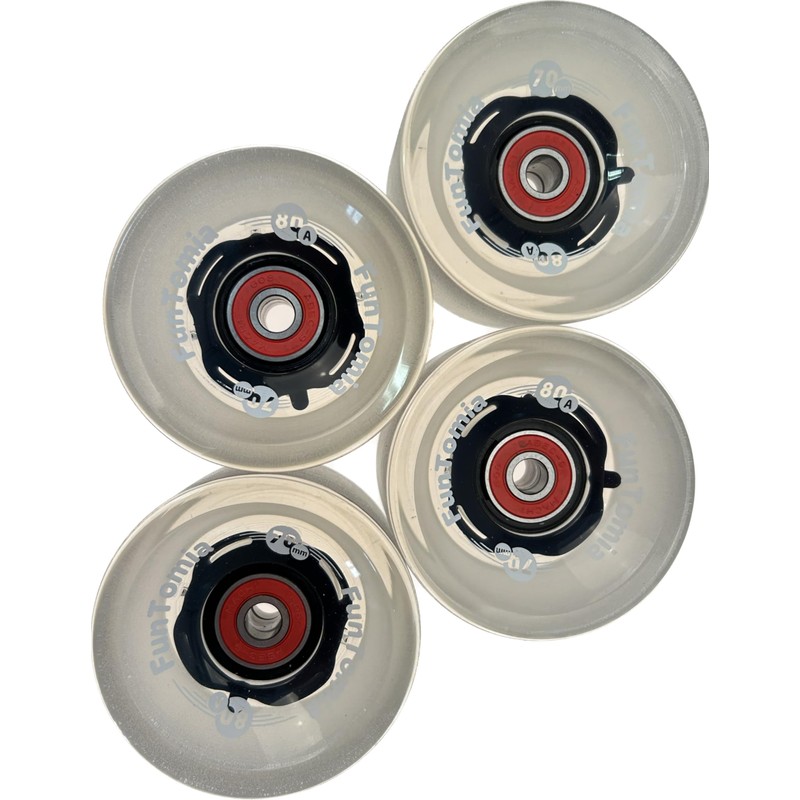 FunTomia Pack of 4 (LED) Longboard/Skateboard Wheels (Big Wheels) in