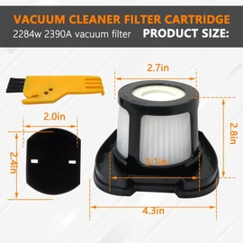 2025 Update Vacuum Replacement Filter Kits for 1614212 Bi-ssell 2284W 2390A Vacuum Cleaner,2 Mesh Filter W/4 Foam Filter for Pet Hair Hand Vacuum 2390 2389 2390A 2579