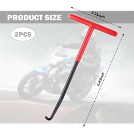 2PCS Motorcycle Exhaust Spring Puller Tool,T Handle Exhaust Hanger Removal Tool for Exhaust,Seat,Tank Retainers,Side Bracket Springs Removal & Installation,Universal Motorcycle Accessories