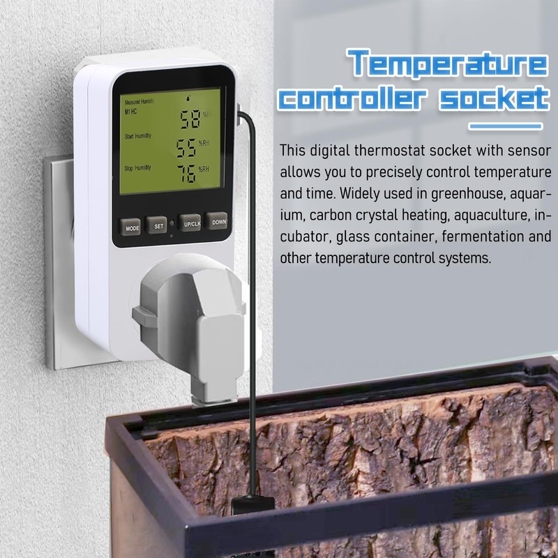 Digital Thermostat Temperature Controller, Socket Outlet 230V Temperature Control Switch
