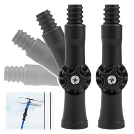 2 Pcs Universal Joint Angle Adaptor for Telescoping Extension Pole, Broom Handle Adapter Compatible with Many Standard Threaded Tip, Attach to Duster Perfect for Outdoor and Ceiling Cleaning