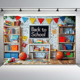 Back to School Photography Backdrop, Welcome Learning Black Chalkboard Book Background, Teacher Teaching Course School Classroom Wall Supplies for Kids Party Supplies Decorations Banner, 7X5FT