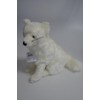 Polarfuchs 25 cm hoch. sitzend weißer Softplüsch. schwarze Augen u.