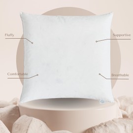 CLOUDOTE Goose Feather Down Throw Pillow Insert (22"x22", Pack of 1), Decorative Pillow for Sofa, Couch, Bed, Chair Cushion