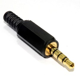 3.5 mm 4-Pin Jack Plug Soldering Connection for Audio or Video Cable Gold-Plated