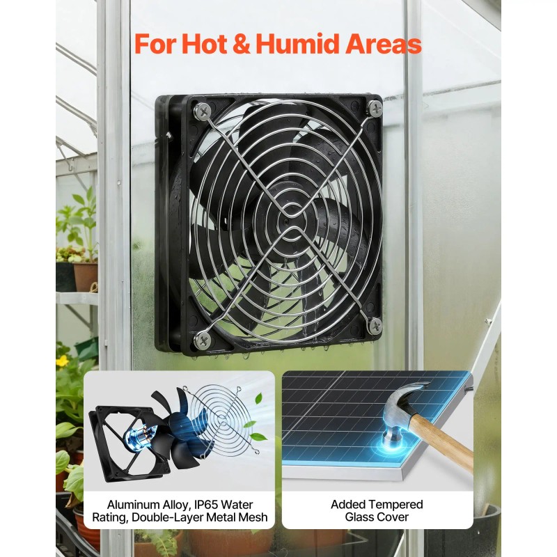 30W Solar Panel Powered Light Dual Fans with Adjustable Angle
