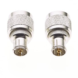 Keple TV Coax Socket to Type N Male Plug Adaptor - Coaxial Adapter Male to Male, Nickel-Plated Connector for Wi-Fi for Signal Booster, WiFi Extender, Extension Antennas - Pack of 2