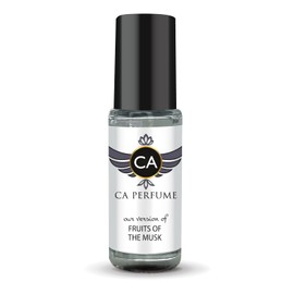 CA Perfume Impression of Fruits Of The Musk Unisex Perfume Oil Floral Fruity Scent Long Lasting Fragrance for Women and Men Travel Size Mini Perfume Sample TSA Ready Body Oil Roll-on 0.14 Fl Oz 4ml
