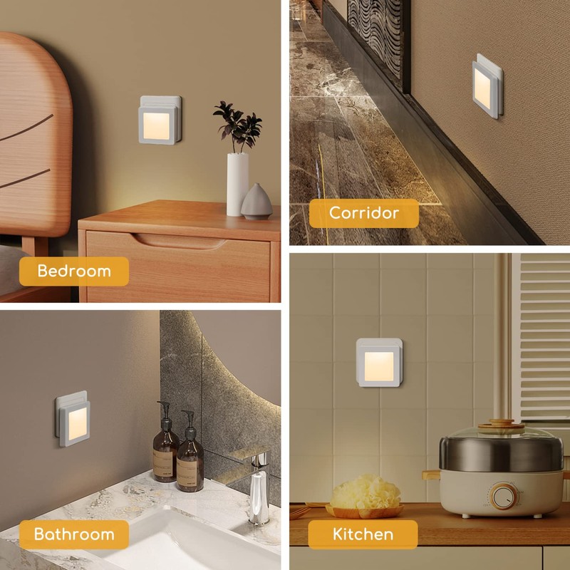 Aigostar Pack of 2 Night Light Socket with Twilight Sensor,