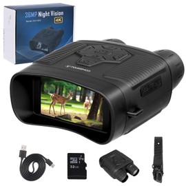 TOMSHOO Night Vision Goggles, 4K Night Vision Binoculars 4000mAh Infrared Night Vision Binoculars 3'' Screen for Beginners with 32GB TF Card