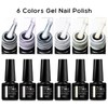 MEET ACROSS 8Pcs Gel Nail Polish Set 6 Colors Milky