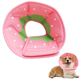Soft Dog Cone Collar for Dogs After Surgery, Adjustable Dog Recovery Cone Collar for Medium Small Puppy Dogs and Cats to Stop Licking (Strawberry S)
