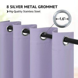 COSVIYA Grommet Room Darkening Curtains 84 inch Length 2 Panels,Thick Polyester Light Blocking Insulated Thermal Window Lilac Curtain Drapes for Bedroom/Living Room,52x84 inches