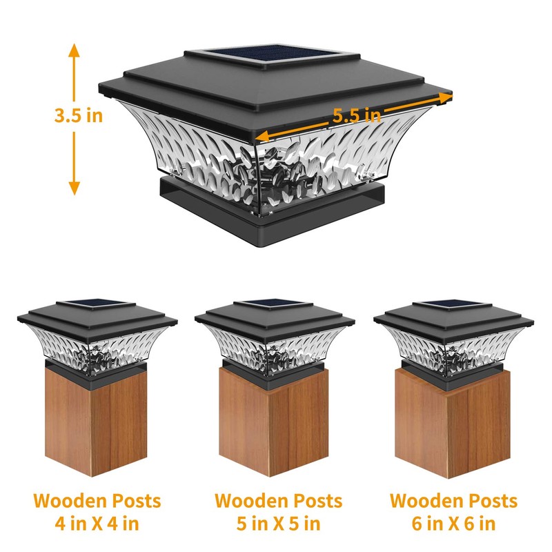 Solar Post Cap Lights Outdoor LED Lighting Deck Fence Cap
