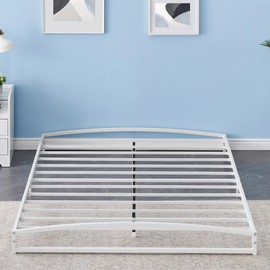 GAOMON 6 Inch Metal Platform Full Size Bed Frame Low Profile with Sturdy Steel Slats Support, Mattress Foundation, No Box Spring Needed, Easy Assembly, White
