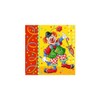 Serviette "Clown" - 3-lagig - 33 x 33 cm - 1/4-falz - 20 Stück/Paket