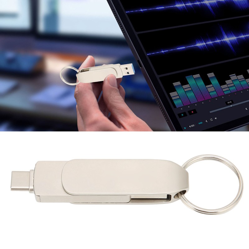 Key Chain Flash Drive 2 in 1 OTG USB3.0 TO