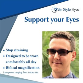 In Style Eyes Stylish Tinted Reader Bifocal Sunglasses - Full-Rimmed, Oblong Frame Reading Glasses - Non-Polarized Lens - Tortoise - 3.5x