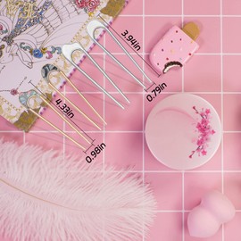 BLMHTWO Pack of 4 Hair Pins, Hair Clips Girls U Shaped Hairpins Updo Accessories French Style Hair Clip Gift for Wife Girlfriend Mother