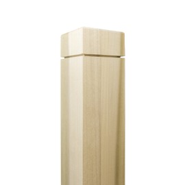300N - Notched Newel - 3" x 48" - Clean Routed Design - Paint-Grade (Poplar)
