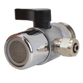 Tap Adaptor Switch Valve 1/2 Inch Nut x Aerator x 1/4 Inch Hose Two-Way Tap Quick Connection for Water Filter Kitchen Filter Osmosis System Aquarium Filter Osmosis