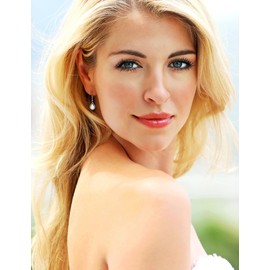 Starchenie Teardrop Dangle Drop Earrings 925 Sterling Silver Pear Birthstones Leverback Earrings Created White Opal Gift for Women