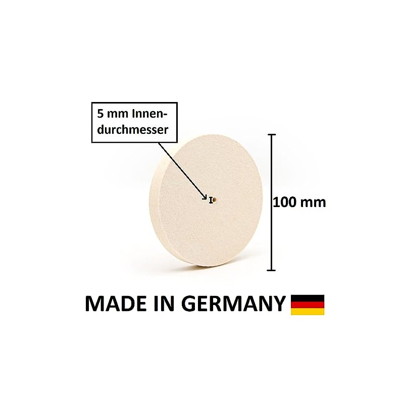 Polishing Wheel for Felt Sanding Block (95% Wool) with Hole,