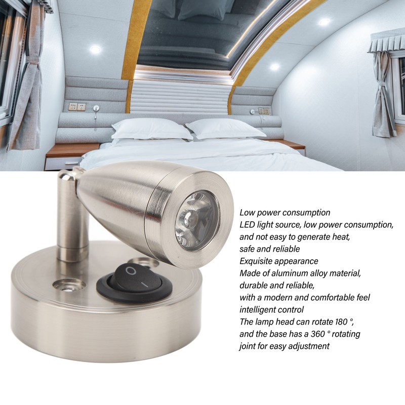 RV 12V to 24 V Reading Light Polished LED Berth