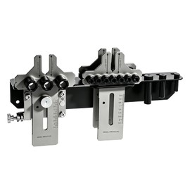 08359 Stainless Steel Dowel Jig Kit, Precision Woodworking Doweling Jig with 90 Degree Angle Bracket, 1/4" 3/8" 1/2" Dowel Hole Drilling Guide Locator for Furniture Cabinet Joinery DIY Wood Projects