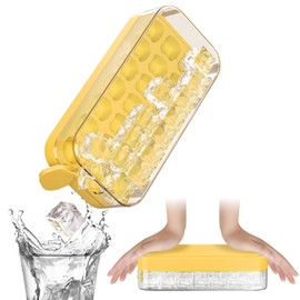 Ice Cube Tray, Easy Release Ice Cube Molds & Trays, 21 Pcs Silicone Ice Cube Trays for Freezer, Yellow