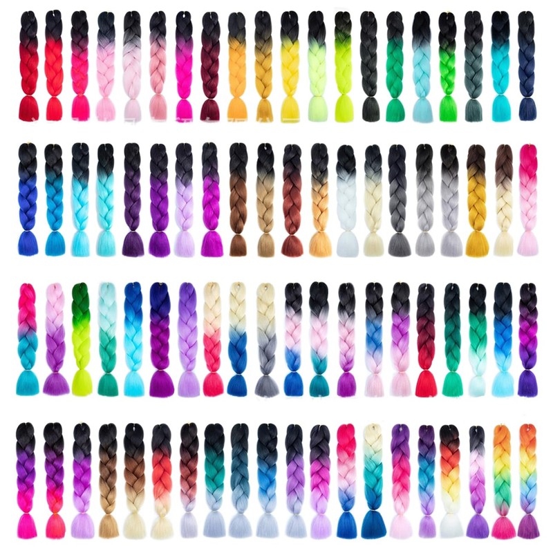 prinfantasy Braided Ponytail Hair Wigs, Colour Gradient Braid, Synthetic Braided