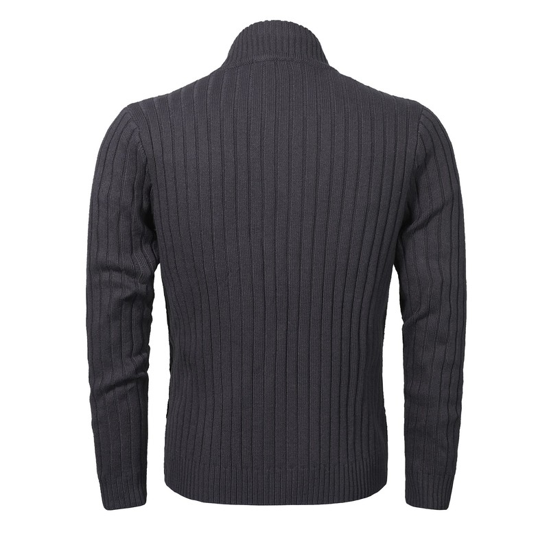 AOLI RAY Men's Cardigan with Zip Cardigan Stand-Up Collar Pullover